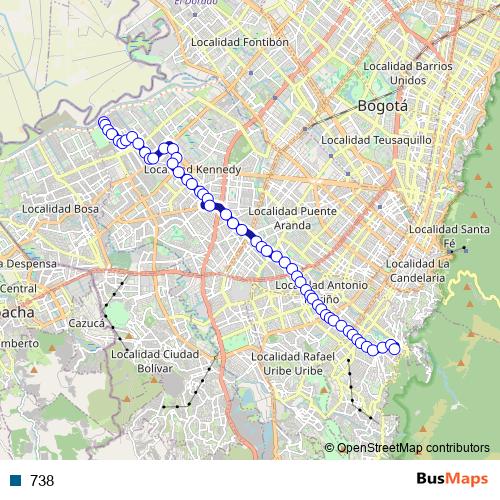738 bus Line Map