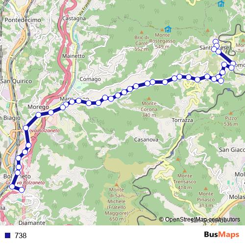 738 bus Line Map