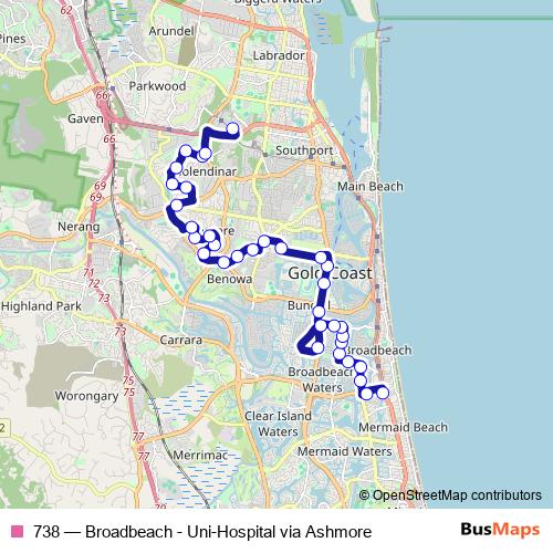 738 bus Line Map