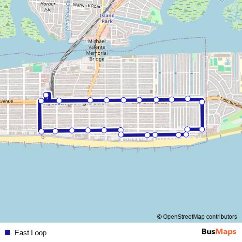 East Loop bus Line Map