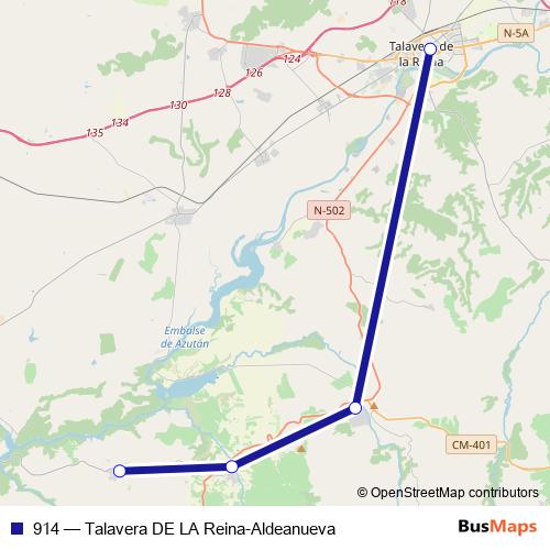 914 bus Line Map