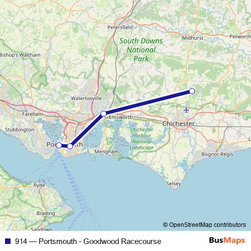 914 bus Line Map