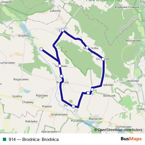 914 bus Line Map