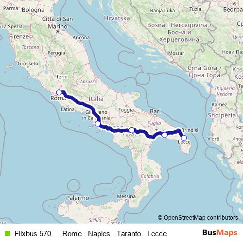 Flixbus 570 bus Line Map