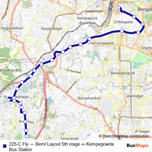225-C Fly bus Line Map