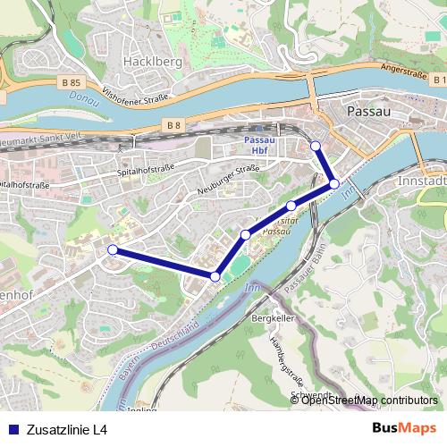 Zusatzlinie L4 bus Line Map