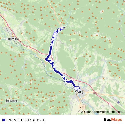 PR A22 6221 5 (61981) bus Line Map