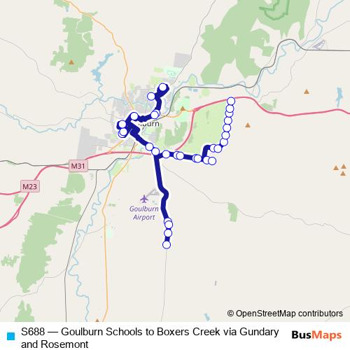 S688 bus Line Map
