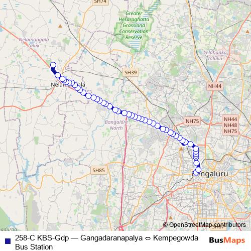 258-C KBS-Gdp bus Line Map