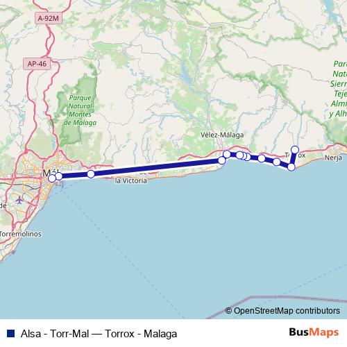 Alsa - Torr-Mal bus Line Map