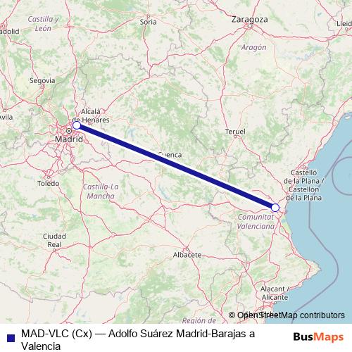 MAD-VLC (Cx) air Line Map