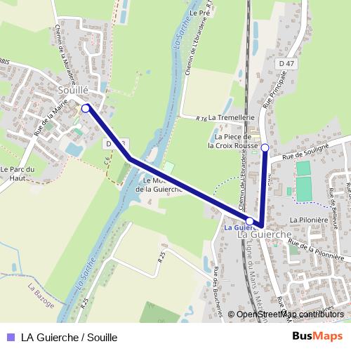 LA Guierche / Souille bus Line Map