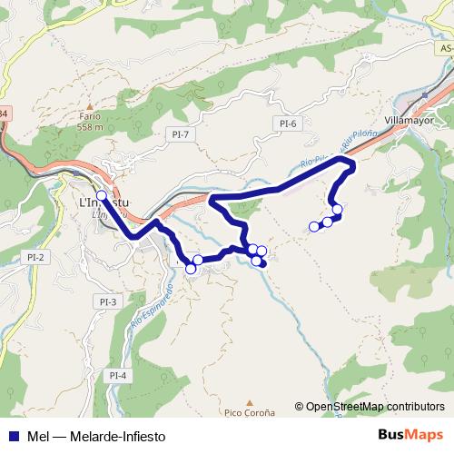Mel bus Line Map
