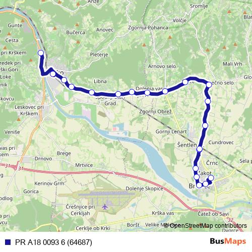 PR A18 0093 6 (64687) bus Line Map