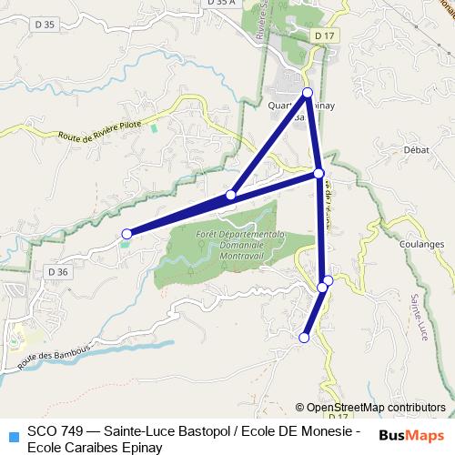 SCO 749 bus Line Map