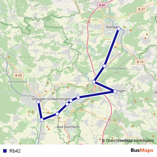 Rb42 bus Line Map