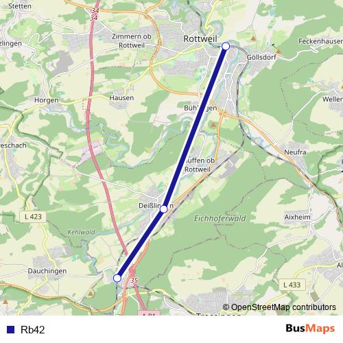 Rb42 bus Line Map