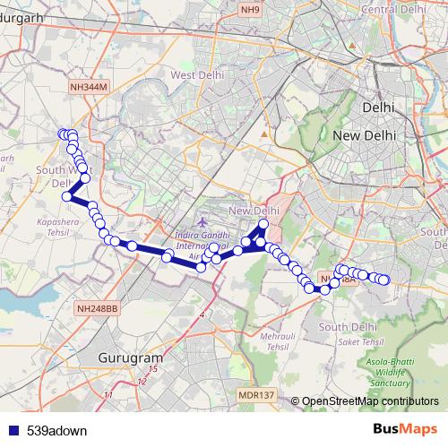 539adown bus Line Map