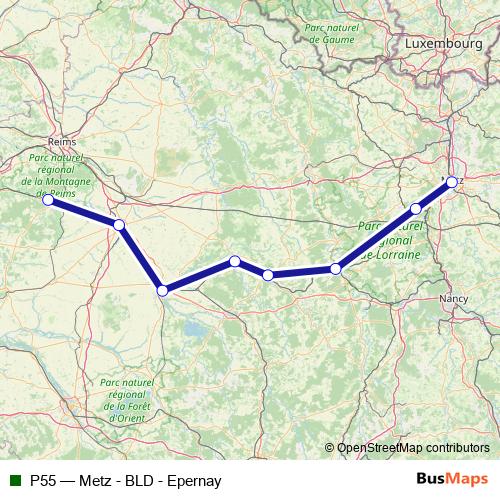 P55 rail Line Map