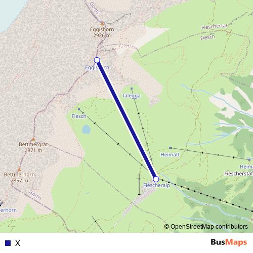 X cable-car Line Map