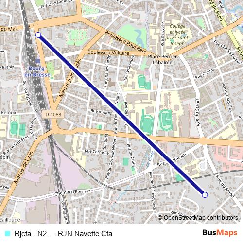 Rjcfa - N2 bus Line Map