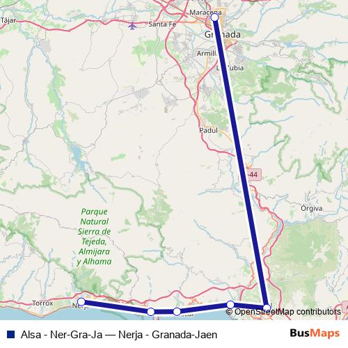 Alsa - Ner-Gra-Ja bus Line Map