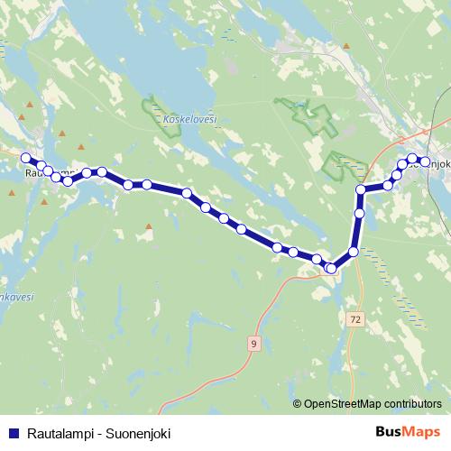 Rautalampi - Suonenjoki bus Line Map