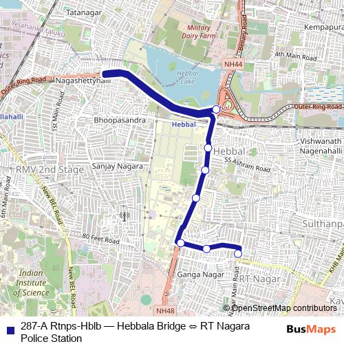 287-A Rtnps-Hblb bus Line Map