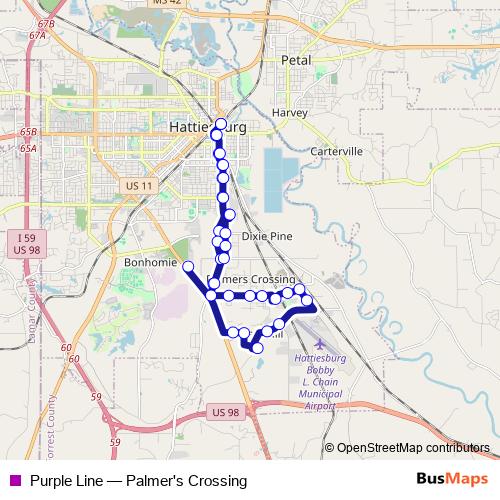 Purple Line bus Line Map