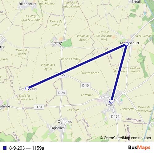 8-9-203 bus Line Map