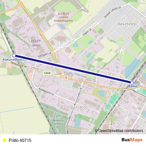 Pótló 40715 bus Line Map