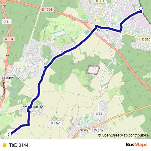 TàD 3144 bus Line Map