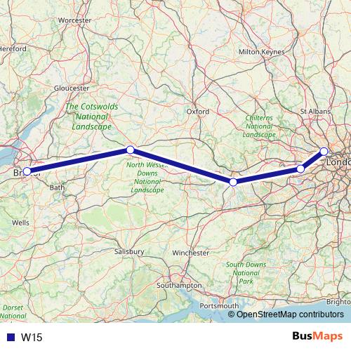 W15 bus Line Map