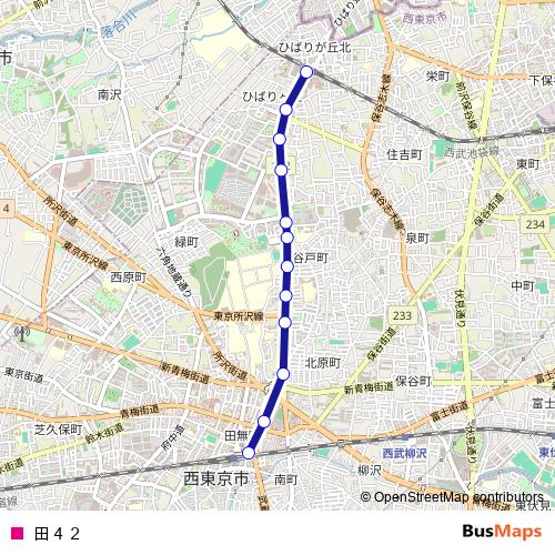 田４２ bus Line Map
