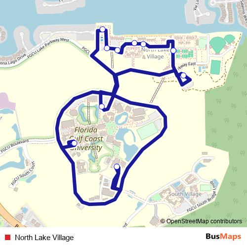 North Lake Village bus Line Map