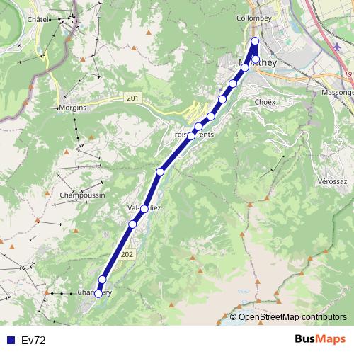 Ev72 bus Line Map