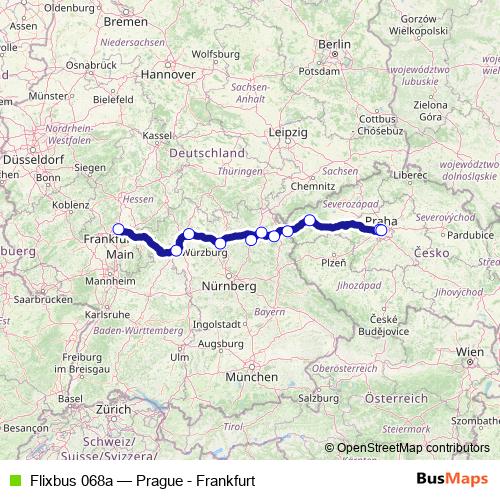 Flixbus 068a bus Line Map