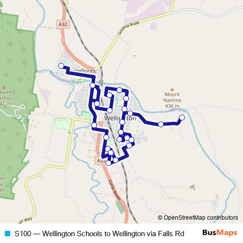 S100 bus Line Map