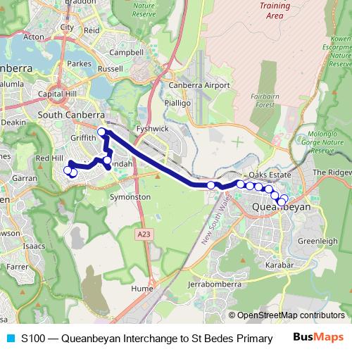 S100 bus Line Map