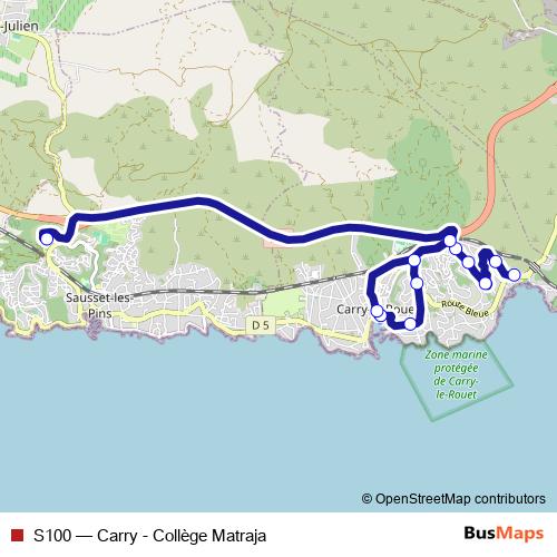 S100 bus Line Map