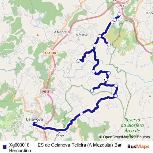Xg603018 bus Line Map