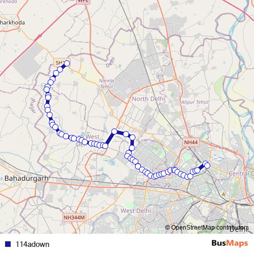 114adown bus Line Map