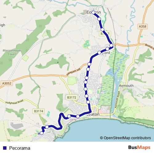 Pecorama bus Line Map
