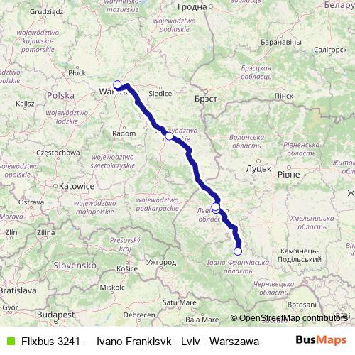 Flixbus 3241 bus Line Map