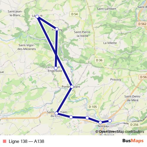 Ligne 138 bus Line Map