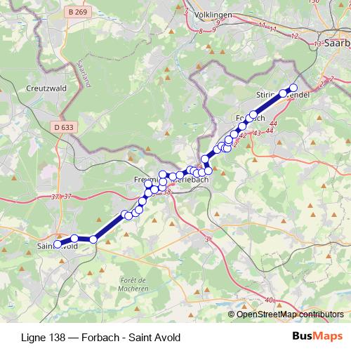 Ligne 138 bus Line Map