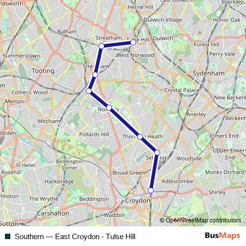 Southern bus Line Map