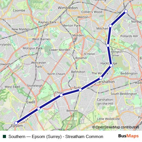 Southern bus Line Map