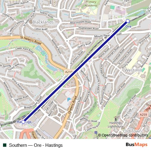 Southern bus Line Map