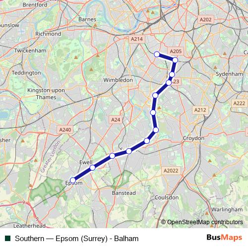 Southern bus Line Map